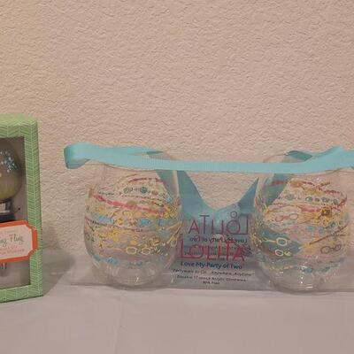 Lot 115: New Set of Lolita Spring Cups and Light Up Easter Egg Wine Stopper