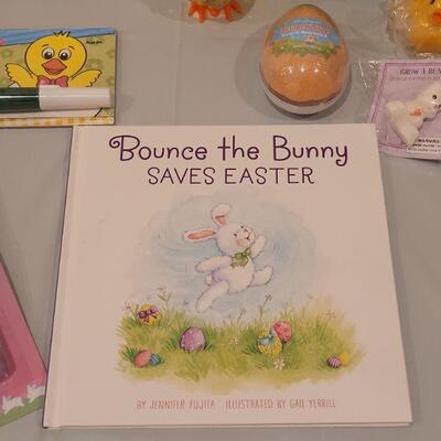 Lot 124: New Easter Felt Basket, Duck & Rabbit Plushie, Puzzles, Activities, Bounce the BunnyBook