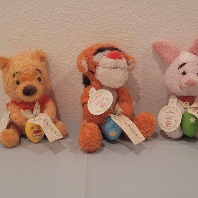 Lot 126: New Hallmark Winnie-the-Pooh, Tiger and Piglet Easter Soft Plushies