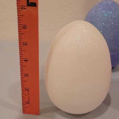 Lot 131: (6) Large Glitter Easter Eggs