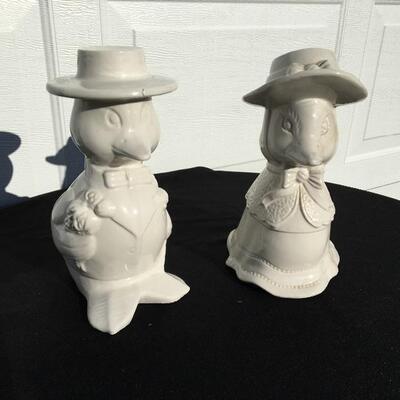 Pair of porcelain duck statues from Brazil 9.5â€h