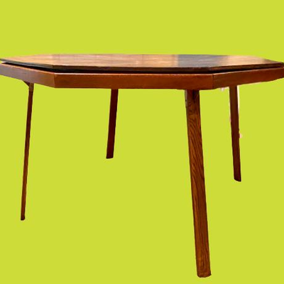 Vintage 1950s Folding Leg Poker Table - Solid Wood, Great Lines