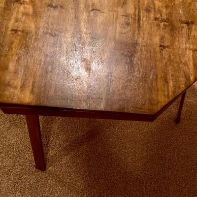 Vintage 1950s Folding Leg Poker Table - Solid Wood, Great Lines