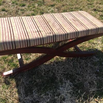 Upholstered bench seat with wooden base 50â€w x 21â€d x 18â€h