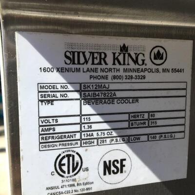 Stainless steel SILVER KING  milk freezer commercial grade 27 x 18 x 4