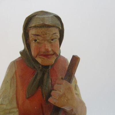 Lot 25 - Anri Carved Wood Figurine Italy GOOGLE ALERT