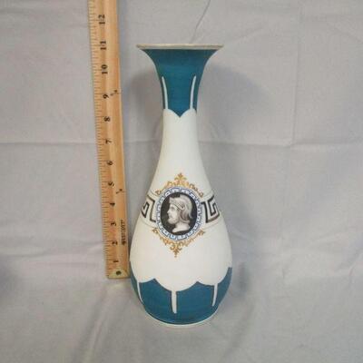 Lot 38 - Tall Hand Painted Satin Glass Vase