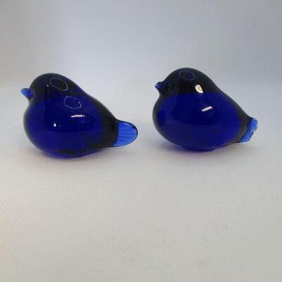 Lot 58 - Two Glass Bluebirds