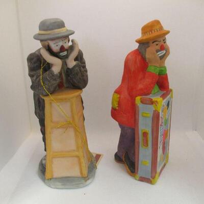 Lot 72 - (2) Emmett Kelly Jr Figurines by Flambro