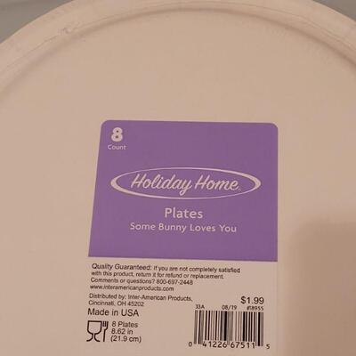 Lot 133: New (3) Metal Platters, Disposable Plates and Napkins