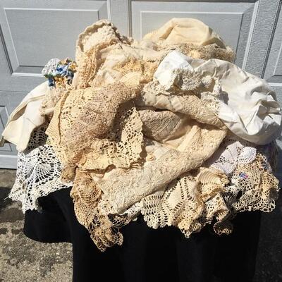 Huge lot of handmade linens and doilies 50+