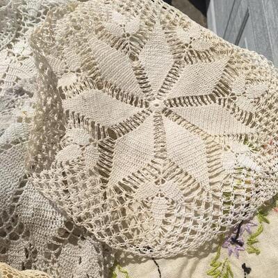Huge lot of handmade linens and doilies 50+