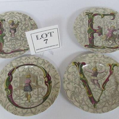 Fitz and Floyd Set of 4 LOVE Plates