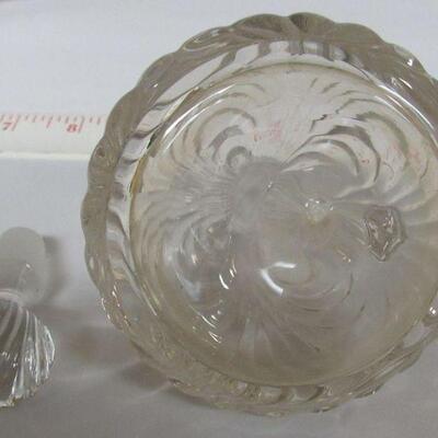 Lot of Elegant Glass, Cambridge Diane Candle Holders, Cambridge Caprice Cruet, Unknow Etched Candle Holder