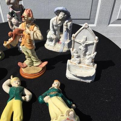 7 piece figurine collection porcelain 7 to 8 inches average height
