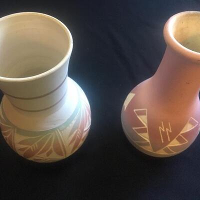 Two piece southwest pottery signed leases 8-8.5â€