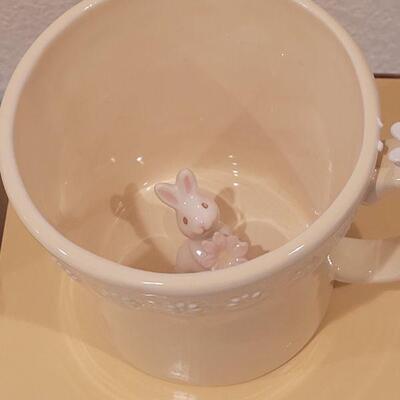 Lot 155: (2) Peek-a-Boo Bunny Mugs