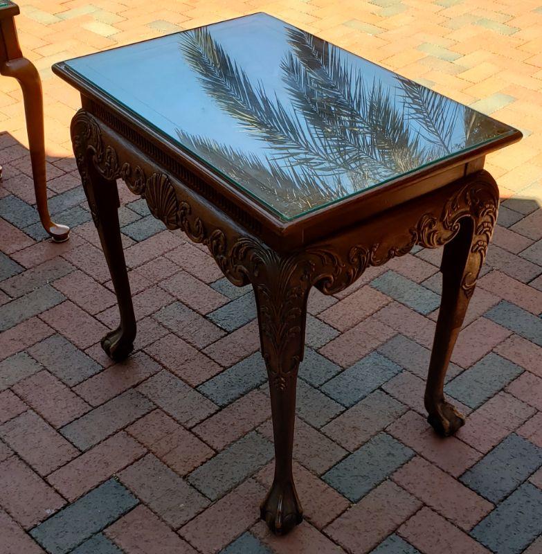 Small Wood Table With Glass Top