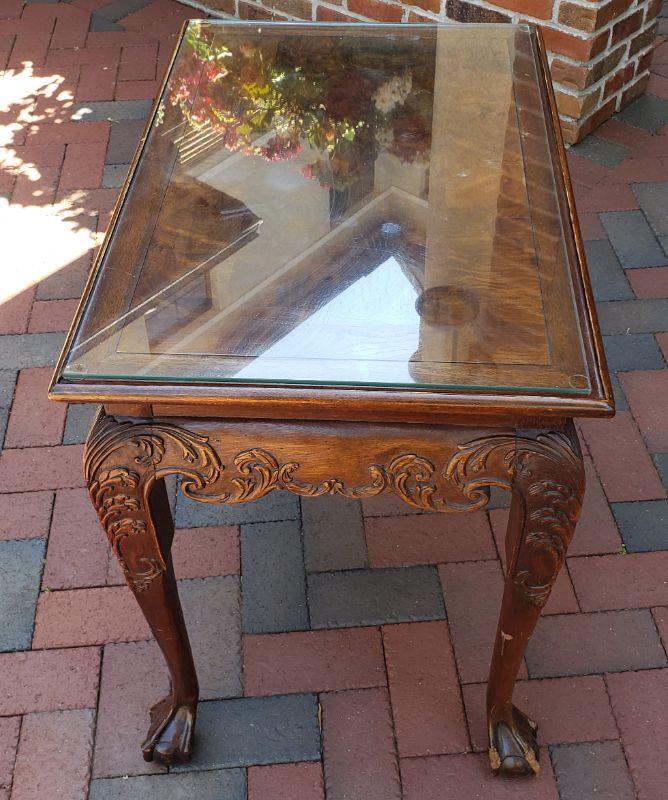 Small Wood Table With Glass Top