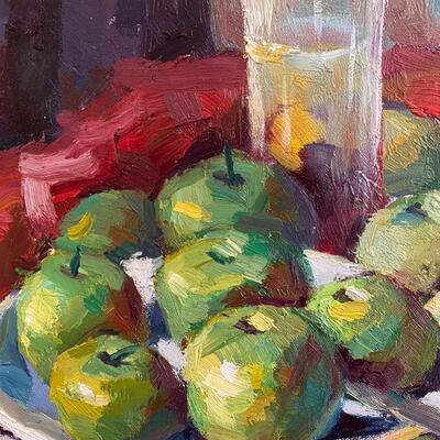 Original Large Still Life of Colorful Apples