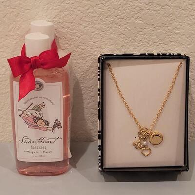 Lot 166: New Multi Pendant Necklace, Lotion and Handsoap