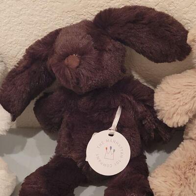 Lot 183: (3) Manhattan Toy Co. Small Plush Bunnies
