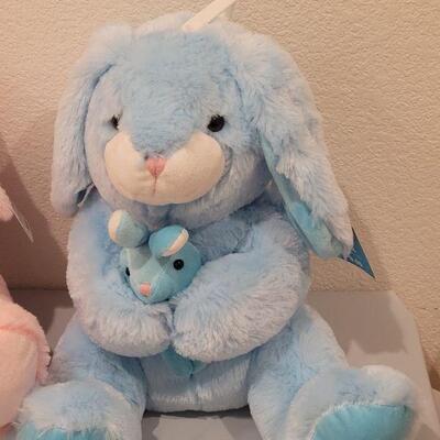 Lot 192:  Pink and Blue New Soft Bunnies