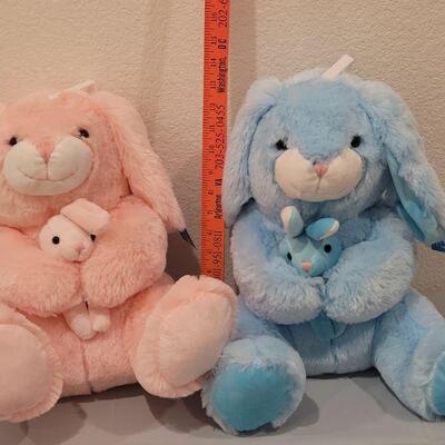 Lot 192:  Pink and Blue New Soft Bunnies