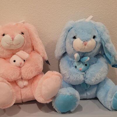 Lot 192:  Pink and Blue New Soft Bunnies