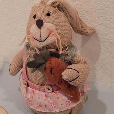 Lot 199: New Burlap Bunny Deco, Floral Bag and Jasmine Candle