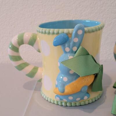 Lot 207: New (2) Large Easter Mugs and a Matching Spreader