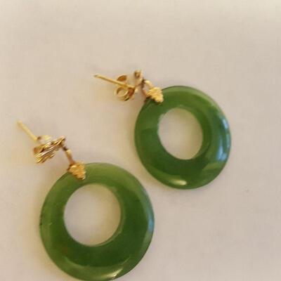 Carved Jade Earrings