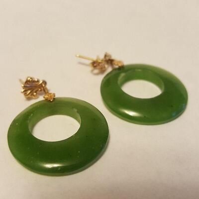 Carved Jade Earrings