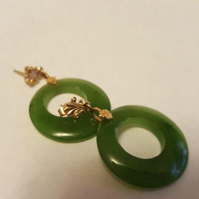 Carved Jade Earrings