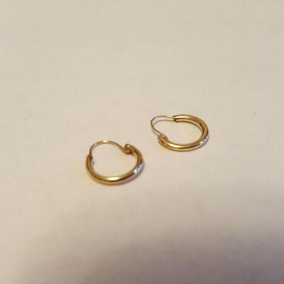 Pair of Very Small Gold (?) Earrings