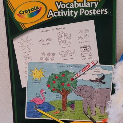 Lot 216: New Extra Large Coloring Books and Rabbit Plushie 
