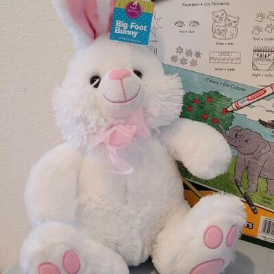 Lot 218: New Extra Large Coloring Book and Disney Princess Art Set & Plush Bunny