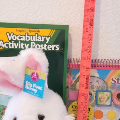 Lot 218: New Extra Large Coloring Book and Disney Princess Art Set & Plush Bunny