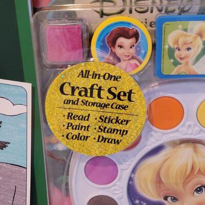 Lot 218: New Extra Large Coloring Book and Disney Princess Art Set & Plush Bunny