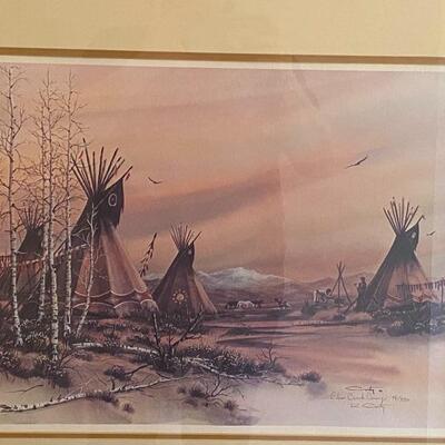 Signed lithograph by Robert Corty ,  â€œ Clear Creek Campâ€ 