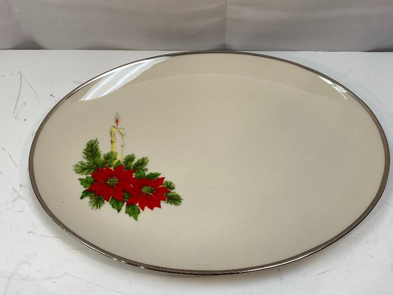 Vintage Royal Devon Oval Poinsettia Holiday Serving Plate Platter YD ...
