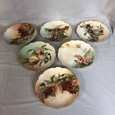 Lot 110 - (6) Sevier Limoges France Painted Plates