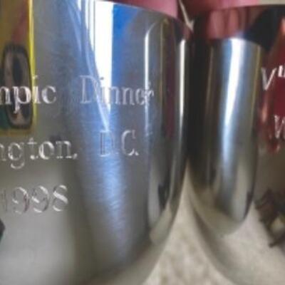 PAIR Pewter Jefferson cups Commemorating 1998 Olympics 