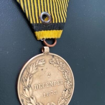 Antique Prussian Medal Dec. 2 1873 