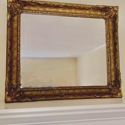 Vintage Rectangular Matte Gold Framed Mirror