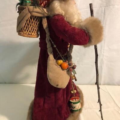 Classic St. Nicholas with fur trim and present basket