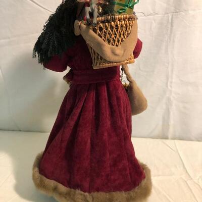 Classic St. Nicholas with fur trim and present basket