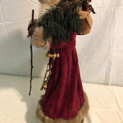 Classic St. Nicholas with fur trim and present basket