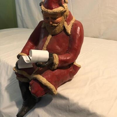 Mantle Santa Reading His List