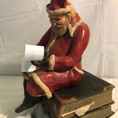 Mantle Santa Reading His List